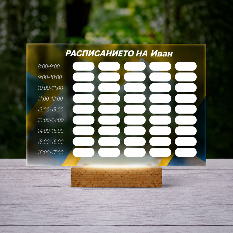 Персонализирана 3D LED лампа – график с геометричен дизайн