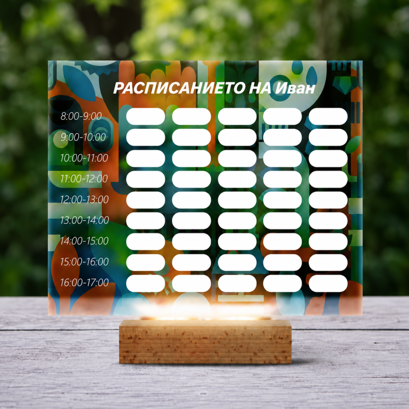Персонализирана 3D LED лампа – график с модерен дизайн