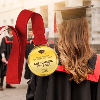 Персонализирана медаль - Абсолвент цветен