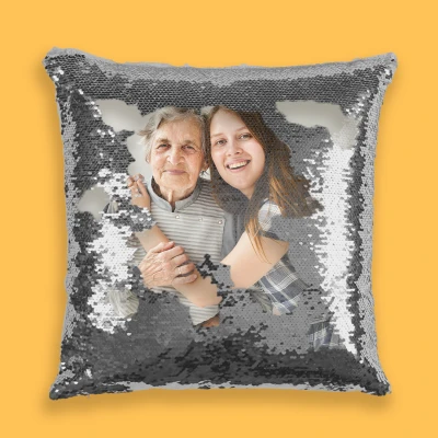 Персонализирана възглавница с пайети - Цветно