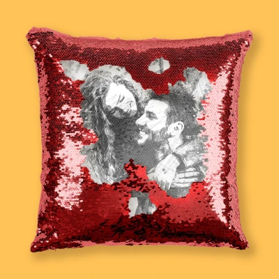 Персонализирана възглавница с пайети - Скица