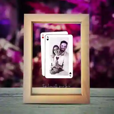 Светеща фоторамка - 2 Hearts Cards