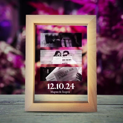 Светеща фоторамка – Запази датата