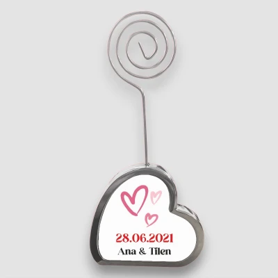Подставка за снимка сърце - Име и Дата