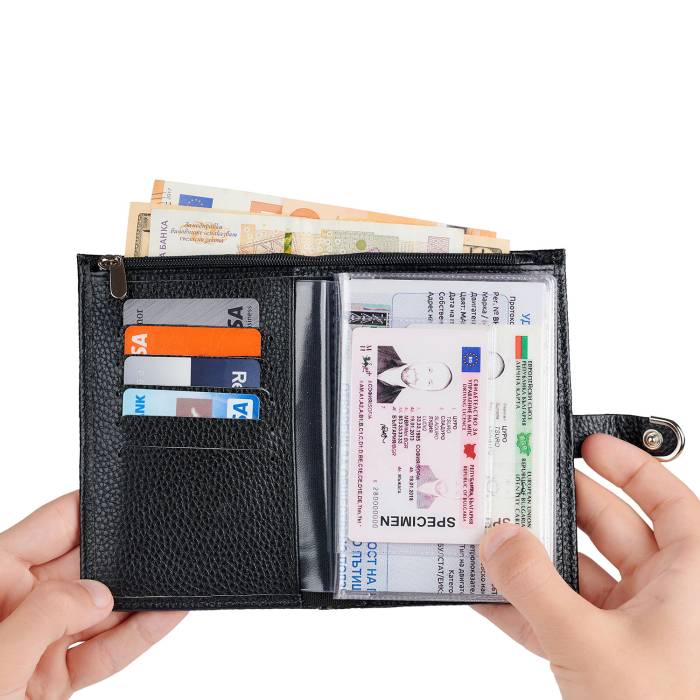 Портфейл с отделение за пари с клипс БМВ ЧЕРЕН