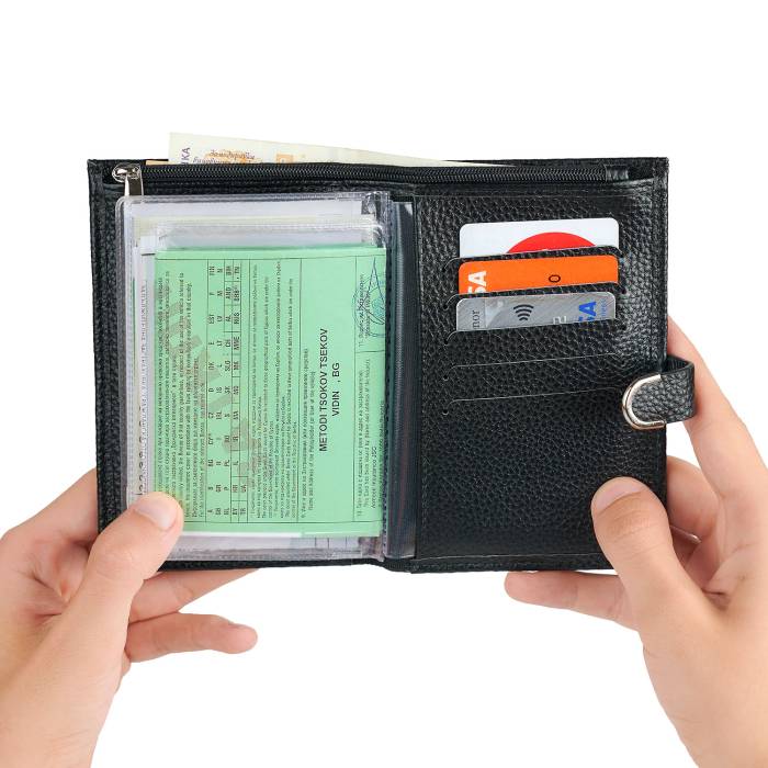 Портфейл с отделение за пари с клипс БМВ ЧЕРЕН