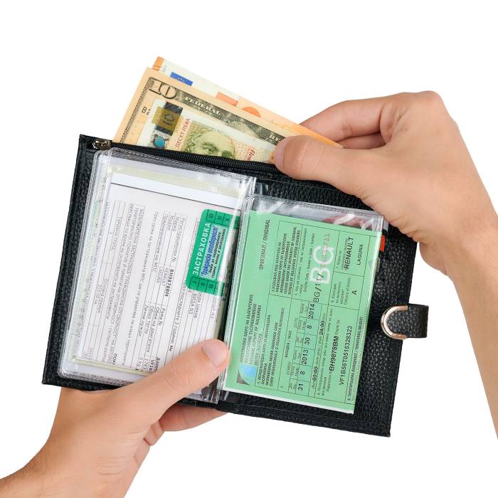 Портфейл с отделение за пари с клипс БМВ ЧЕРЕН