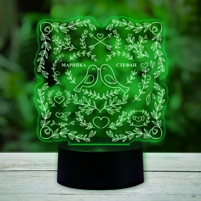 Светодиод лампа с птици