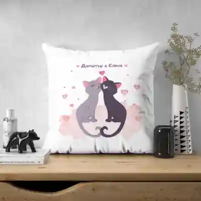 Персонализирана възглавница в любов към котките