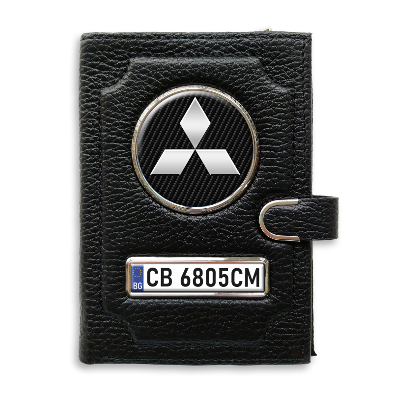 Портфейл с отделение за пари с клипс Мицубиши сребро