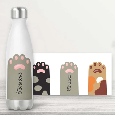 Персонализирана бутилка - Котешки лапи