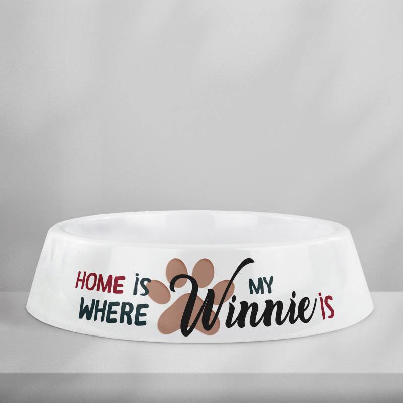 Персонализирана пластмасова купичка за кучета - У дома е там, където е моето куче