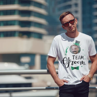 Персонализирана тениска за ергенско парти - Екипът на младоженеца