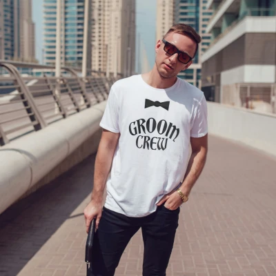 Персонализирана тениска за ергенско парти – Екипът на младоженеца