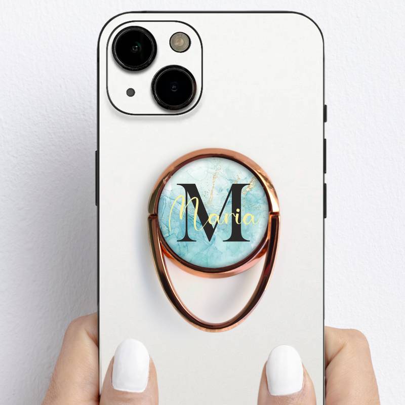 Персонализирана поставка за телефон тип пръстен - С инициал и име