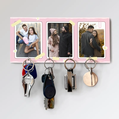 Персонализирана стойка за ключове - С три снимки