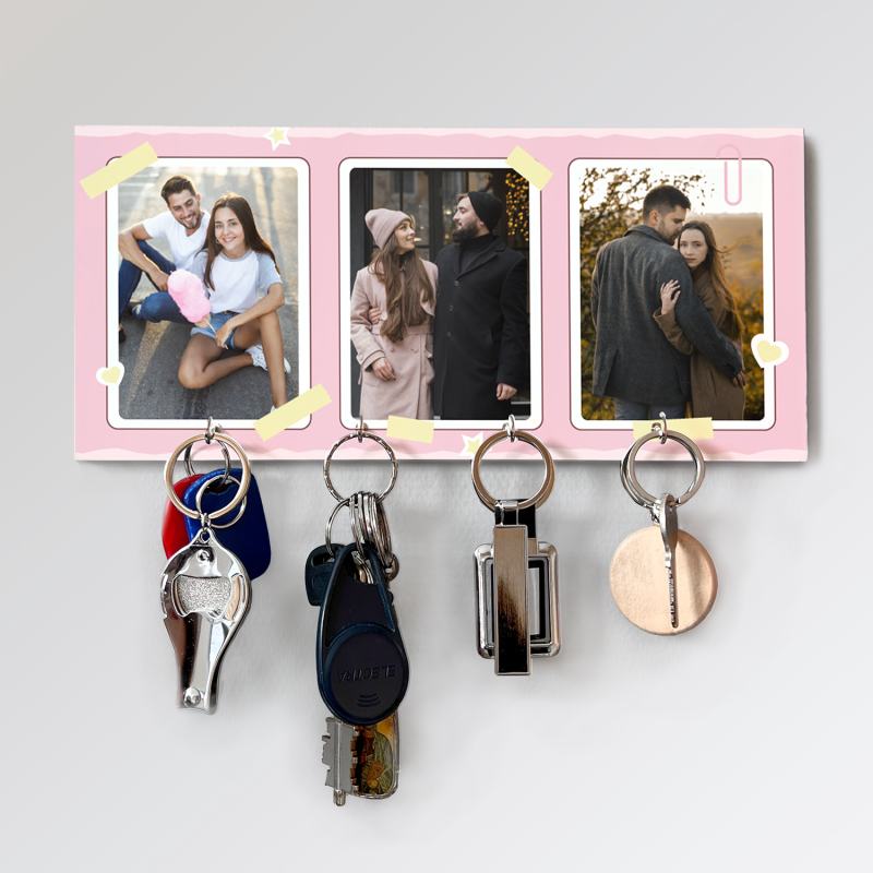 Персонализирана стойка за ключове - С три снимки