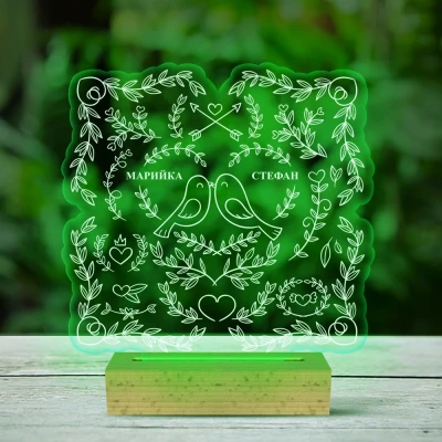 Светодиод лампа с птици