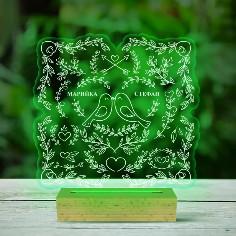 Светодиод лампа с птици