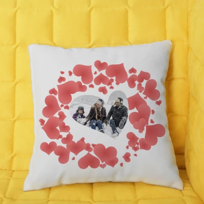 Персонализирана възглавница със сърца