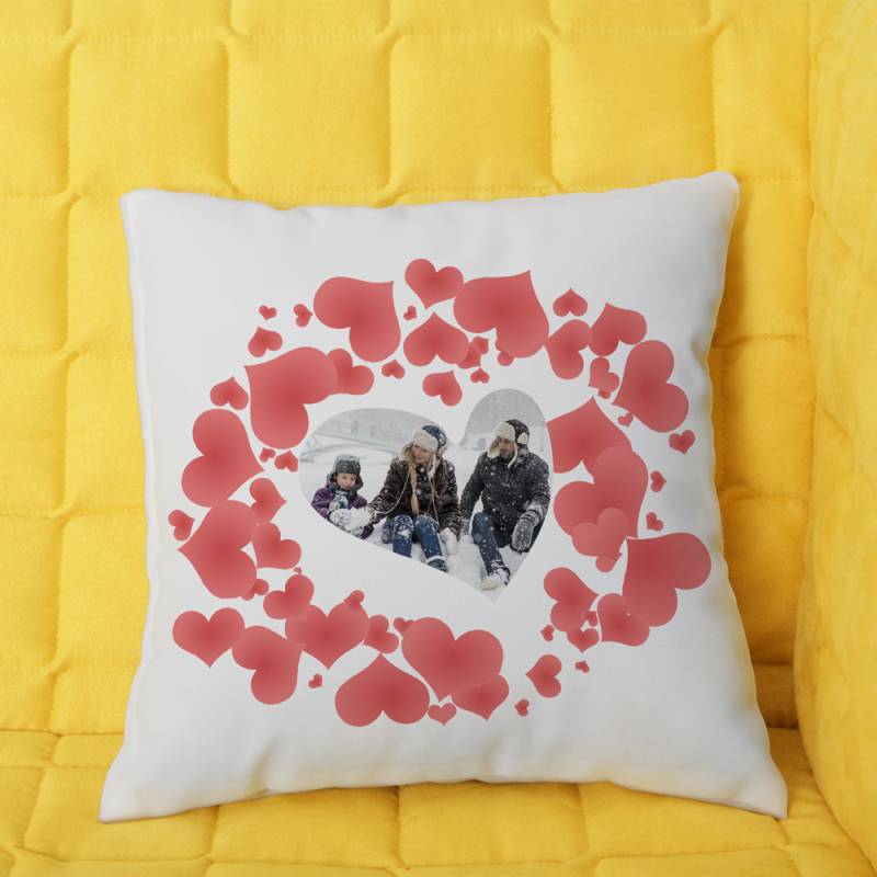 Персонализирана възглавница със сърца