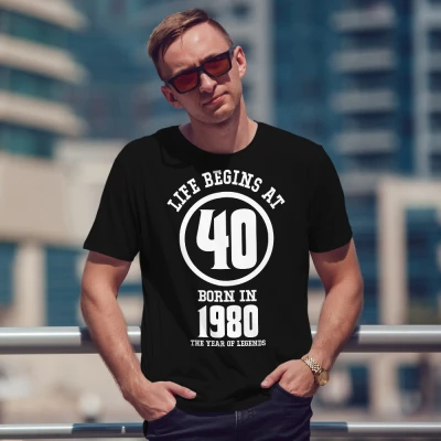 Персонализирана мъжка тениска - Животът започва на