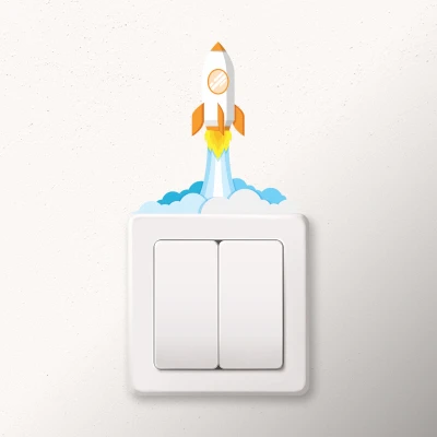 Превключване на стикери Ракета